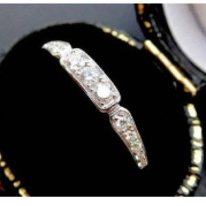 Vintage moissanite silver ring